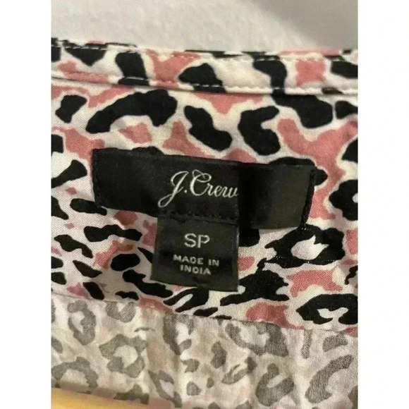 J.Crew Midi Wrap Dress S Small Soft Rayon Pink Leopard Tie Waist Work‎ Office - Picture 4 of 8